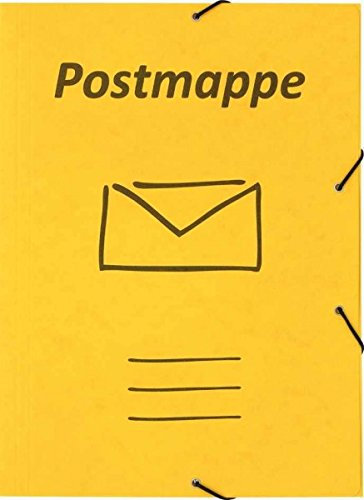 Stylex 43138 Postmappe A4 Gummizug Mappe gelb mit Druck (5 Stück Set)