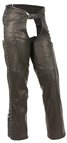 Damen Chaps aus Leder, leicht, Hüft-Set mit Spitze und Ösen
