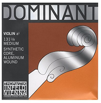 Thomastik-Infeld Dominant Violin String A 1/8 – Single string (131 1/8), synthetic core, aluminium wound, medium tension