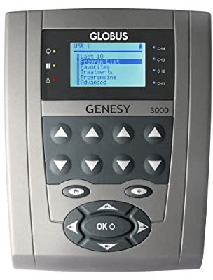 Globus | Genesy 3000, 4-Kanal-Elektrostimulationsgerät mit 423 Programmen, für professionellen und rehabilitativen Einsatz bei Erkrankungen des muskuloskelettalen Systems