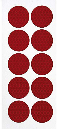 Lampa 98056 - Juego de 10 Adhesivos Reflectantes, diámetro 27 mm, Color Rojo