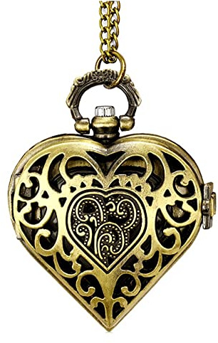 VIGOROSO Women's Analog Pocket Watch Necklace for Women Quartz Pocket Watch