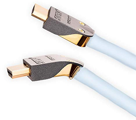 Supra 1001100278 HDMI-Kabel - HDMI-Kabel (HDMI, HDMI, männlich/männlich, goldfarben, blau, 1080p)