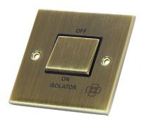 ANTIQUE BRASS 3 POLE FAN ISOLATOR SWITCH DSL608