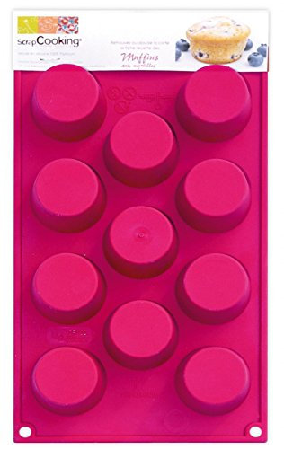 SCRAP COOKING Scrapcooking 3111 Multi 11 Petits Muffins Moule Silicone Rose 32 x 17,5 x 3 cm