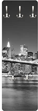Bilderwelten Garderobe New York - Nighttime Manhattan Bridge II, Größe HxB:105cm x 34cm
