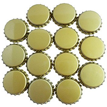 Capsules ungestanzt Ø 26 mm avec joint pour bouteilles standard en plastique, or, 300 Stück Kronkorken