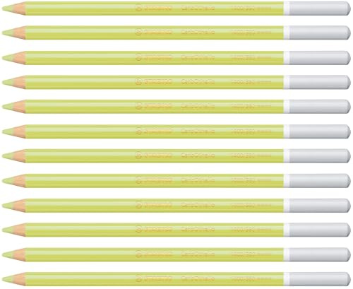 STABILO CarbOthello - Chalk-Pastel Pencil | Pack of 12 - Leaf Green Pale