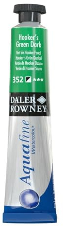 Daler-Rowney Aquafine Watercolour Paint, Aluminium Tube, 0.27oz - 8 ml, Hooker's Green Dark