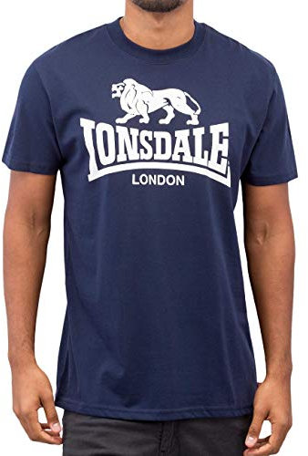 Lonsdale T-Shirt Logo - Camiseta Hombre, Color Azul, Talla X-Large