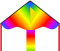 Ecoline Simple Flyer Radient Rainbow 85 Kinderdrachen Flugdrachen Einleiner Drachen zum steigen lassen wenig Wind ab 5 Jahre 42x85cm+1.5m Drachenschwanz inkl 17kp Polyesterschnur 25m auf Griff 2-5 Bft