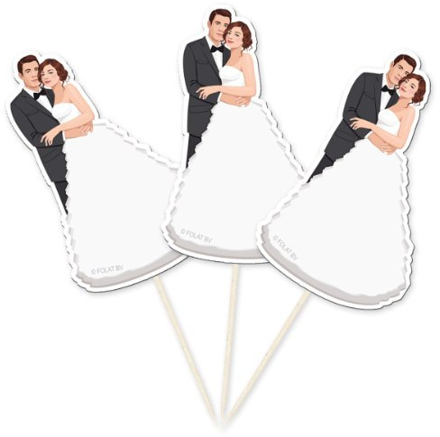 Folat Hochzeit Picks Braut – und Bräutigam (10 Stück)