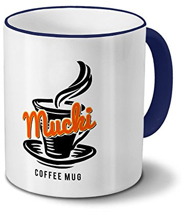 digital print Tasse mit Namen Mucki - Motiv Coffee Mug - Namenstasse, Kaffeebecher, Mug, Becher, Kaffeetasse - Farbe Blau