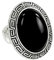 Falari Natural Gemstone One Size Stretch Ring Black Onyx