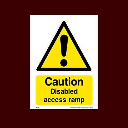 Caution Disabled access ramp Sticker/Self Adhesive Sign - Fire, Disabled, Wheelchair, Ramp, Parking, Emergency - (DDA14)