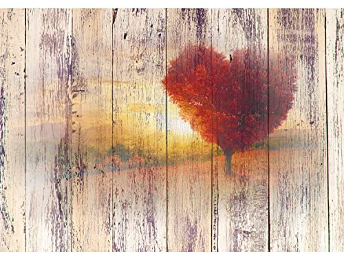 Runa Art Papier peint intissé 396 x 280 cm aspect bois automne | Toison Décoration Murale Salon Chambre á Coucherr | Fabrication Allemande | brun rouge 9112012b