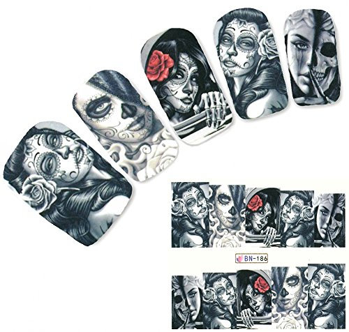 JUSTFOX - Tattoo Nail Art La Catrina Day of the Dead Dia de Muertos