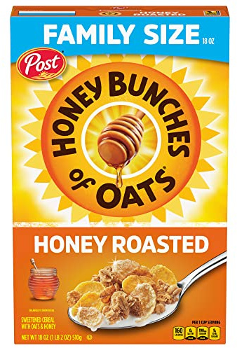 Honey Bunches of Oats Crunchy Honey Roasted Cereal 18 Ounce (Pack of 1) Box