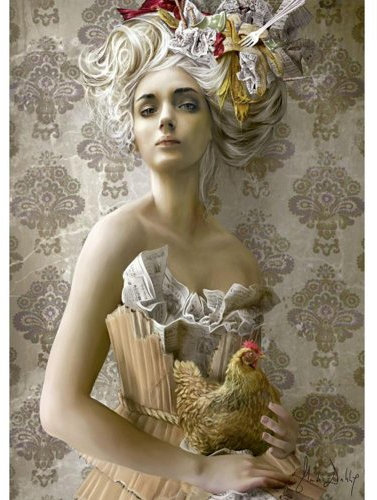 Schmidt Spiele Dame mit Huhn (Puzzle)