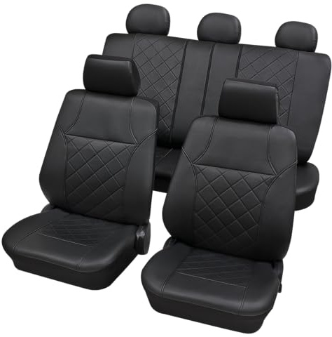 PETEX Auto Sitzbezüge Universal Komplett Set 15-teilig - Arizona schwarz, Eco Class mit SAB 2 Vario Plus
