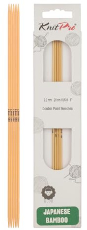 KnitPro K22101 Strumpfstricknadeln, Bamboo, Natur, 15 x 0.2 x 0.2 cm, 5 Count