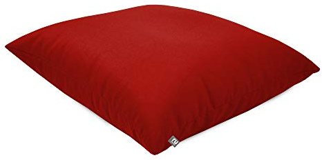 rucomfy Comfortable Floor Cushion Beanbag Pillow - Water Resistant - Red | Plush & Supportive Pre-Filled Floor Cushion - Perfect For Lounging - Extra Seating - Premium Durable Fabric - 70x70cm