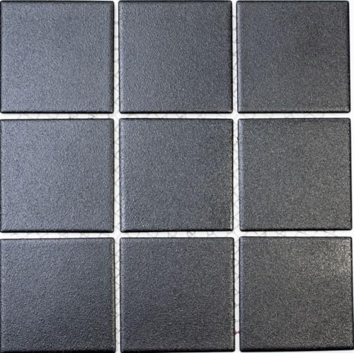 Mosaico della rete tessere di mosaico Piazza Tinta Unita Nero rutschhemmend r10b ceramica antiscivolo trittsicher Anti Slip antiscivolo piatto doccia pavimento cucina bagno
