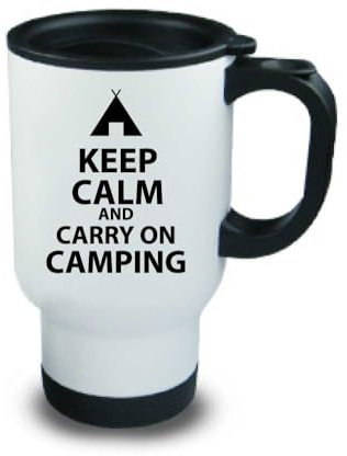 60 Second Makeover Limited Keep Calm and Carry On Camping Metal Travel Mug Camper Camping Fathers Day Friend Gift Cup