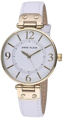 Anne Klein Women's Leather Strap Watch White
