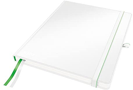 Leitz Complete Qualitäts-Notizbuch B5 kariert (iPad, Tablet Format), 160 Seiten, 80 Blatt, Hardcover, 100 g/m² Papier FSC zertifiziert, Verschluss, Lesezeichen, Stiftschlaufe, Weiß, 44730001