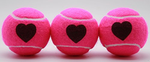 Price's Heart Motif Tennis Balls ITF Standard Made in the UK (1 x 3 Ball Tube)