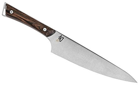 Shun Chef Knife Kanso Series 8 Inch Stainless-Steel Blade, Professional Quality - Wood/Stainless Steel