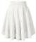 Urban GoCo Femmes Rétro Jupe Basique Plissée Patineuse Fille Elastique Court Midi Jupe(XL, Blanc-Longue)