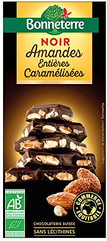 Bonneterre - Tablette chocolat noir amandes caramélisées 200G