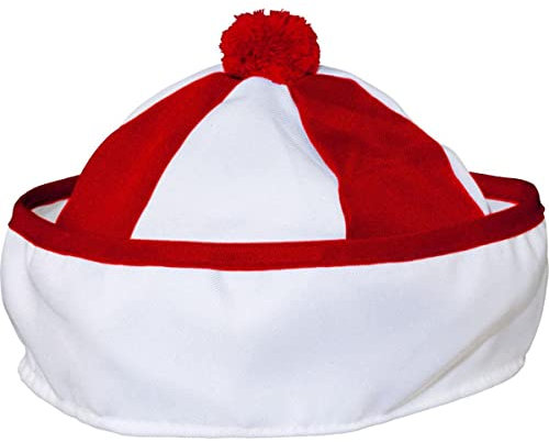 Mütze, Matrosenstil, Einheitsgröße, 2-farbig:rot-weiss