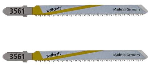 wolfcraft 2 Stichsägeblätter BiM I 3561000 I spitzverzahnt, für ausrissfreie Schnittkanten an der Ober- und Unterseite I für alle gängigen Stichsägen