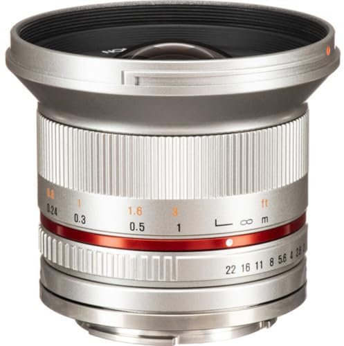 Rokinon 12 mm F2.0 NCS CS Ultra-Weitwinkelobjektiv Sony E-Mount, Sony E, Silber, Lens Only