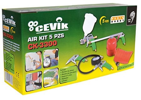 Cevik ca-ck3300 Kit da 5 Pezzi di accessori per Compressore d'aria, con tubo a spirale da 5 metri