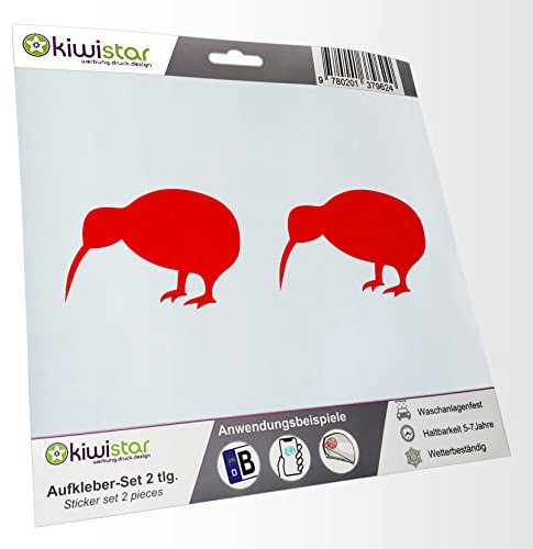 - 2X Kennzeichenaufkleber - Kiwi - Neuseeland - Autoaufkleber - Evolution Charles Darwin Aufkleber für Auto, Laptop, Fahrrad, LKW, Motorrad Mehrfarbig JDM Decal Racing