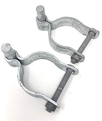 Pressed Steel Chain Link Fence Post Hinge w/Bolt - (2 Sets Pack) (2-3/8)