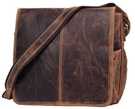 Greenburry Vintage Messenger Leder Damentasche braun | 29x27x14cm