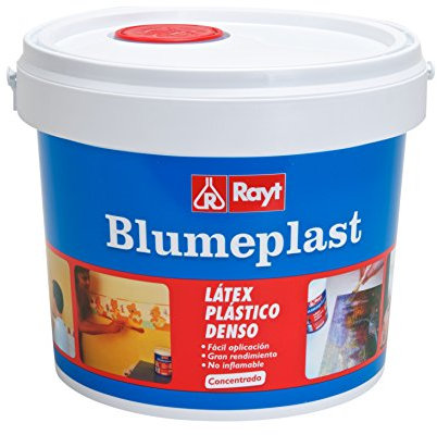 Rayt 157-23 Blumeplast M-20: Látex plástico denso, sellador de superficies de yeso, cemento, estuco, madera, y sellante para manualidades. Secado transparente. 5 kg