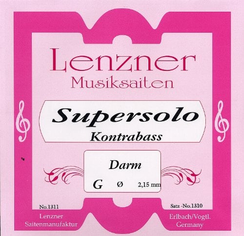 Kontrabaßsaiten - 4/4 Supersolo Satz - Darmsaiten von höchster Qualität (A u. E versilbert)