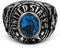Juwelier Schönschmied - Unisex Bikerring Edelstahlring Bikerblue Edelstahl topaz 60 (19.1) Nr197