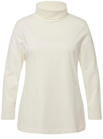 Ulla Popken Damen Basic-shirtrolli Rollkragenpullover, Natur, 54-56 EU