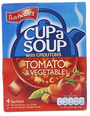 Batchelors Cup a Soup with Croutons Tomato and Vegetable 4 Sachets 104 g (Pack of 9) by Batchelors