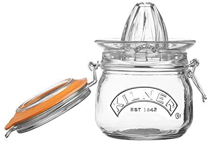 Kilner Create & Make Zitronenpresse - für das Auspressen von Zitrusfrüchten und Orangen direkt ins Vorratsglas mit Bügelverschluss, 0,5 Liter