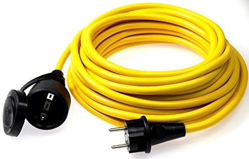 as - Schwabe Verlängerungskabel 50 m – 230 V, 16 A Schutzkontaktstecker – Outdoor Stromverlängerungskabel – Verlängerung für Außenbereich – K35 AT-N07V3V3-F 3G2,5 - IP44 - Made in Germany, Gelb, 60357