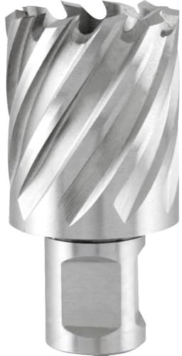Ruko HSSE-Co 5 Core Drill Bit with 3/4 inch Weldon Shank, CBN Ground, Bright Finish, 24.0 mm Diameter, 63.0 mm Length, R108224E
