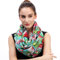 Lina & Lily Damen Loop Schal Rundschal Schlauchschal Flamingo Muster (Blau)